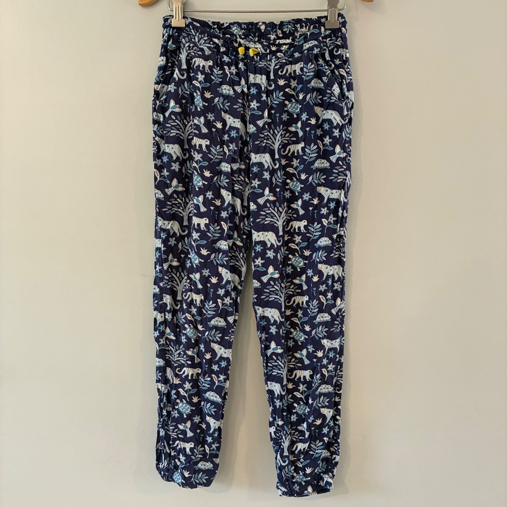Boden Joggers Girls 13Y Jungle Animal Print Whimsical Safari Boho Relaxed Summer